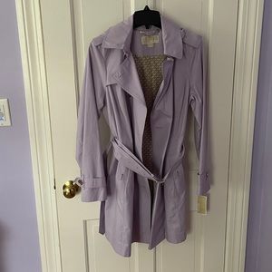 Michael Kors Lined Trench Coat Size M Purple